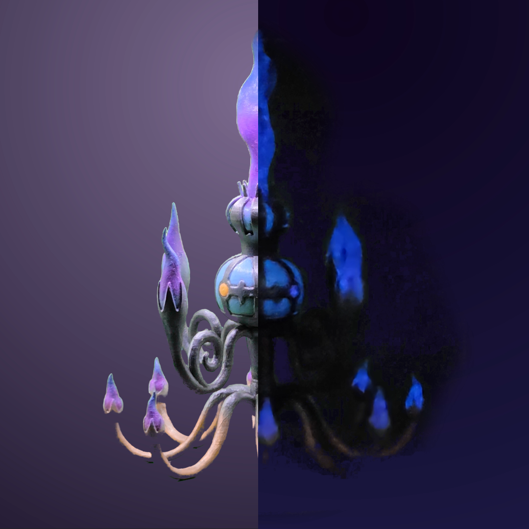 Glow-in-the-dark Mega Chandelure